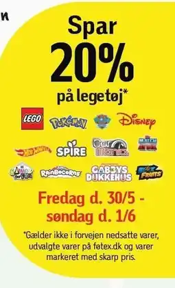 Føtex Spar 20% på legetøj tilbud