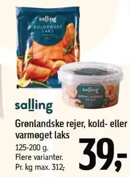 Føtex Grønlandske rejer, kold- eller varmrøget laks tilbud