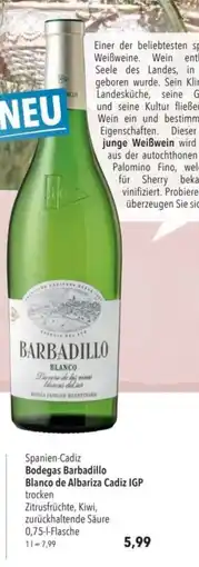 Citti Spanien-Cadiz Bodegas Barbadillo Blanco de Albariza Cadiz IGP trocken tilbud