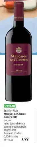 Citti VEGAN Spanien-Rioja Marqués de Cáceres Crianza DOP trocken tilbud