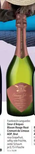 Citti Frankreich-Languedoc Sieur d'Arques Blason Rouge Rosé Cremant de Limoux AOP, Brut tilbud