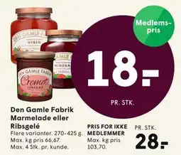SPAR Den Gamle Fabrik Marmelade eller Ribsgelé tilbud