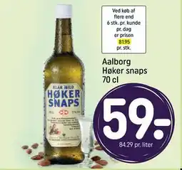 REMA 1000 Aalborg Høker snaps 70 cl tilbud