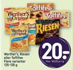 REMA 1000 Werther's, Riesen eller Toffifee Flere varianter 125-135 g tilbud