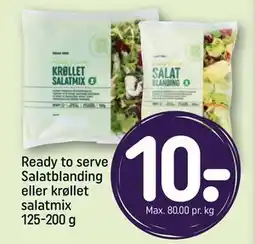 REMA 1000 Ready to serve Salatblanding eller krøllet salatmix 125-200 g tilbud