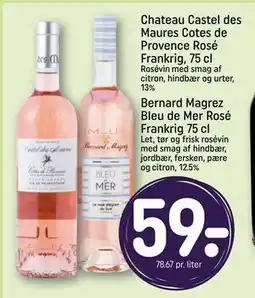REMA 1000 Chateau Castel des Maures Cotes de Provence Rosé Frankrig, 75 cl tilbud