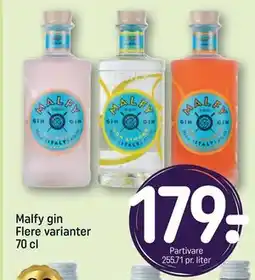 REMA 1000 Malfy gin Flere varianter 70 cl tilbud