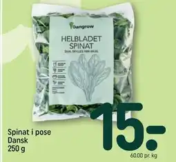REMA 1000 Spinat i pose Dansk 250 g tilbud