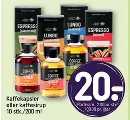 REMA 1000 Kaffekapsler eller kaffesirup 10 stk./200 ml tilbud