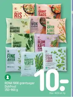 REMA 1000 REMA 1000 grøntsager Dybfrost 250-900 g tilbud