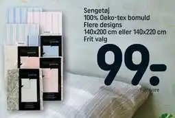 REMA 1000 Sengetøj 100% Oeko-tex bomuld Flere designs 140x200 cm eller 140x220 cm Frit valg tilbud