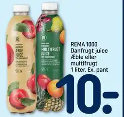 REMA 1000 REMA 1000 Danfrugt juice Æble eller multifrugt 1 liter. Ex. pant tilbud