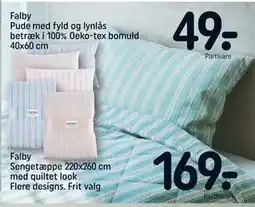 REMA 1000 Falby Pude med fyld og lynlås betræk i 100% Oeko-tex bomuld 40x60 cm tilbud