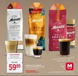 MENY Merrild Hele Bønner Eller Gold Instant Kaffe tilbud
