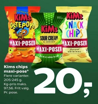 Coop 365 Kims chips maxi-pose tilbud