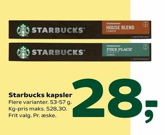 Coop 365 Starbucks kapsler tilbud