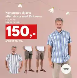 Dansk Outlet Kortærmet skjorte eller shorts med lårlomme tilbud