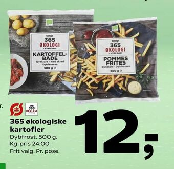Coop 365 365 økologiske kartofler tilbud