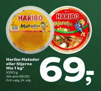 Haribo Matador eller Stjerne Mix 1 kg