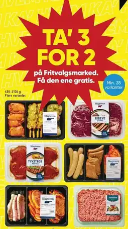 Bilka TA' 3 FOR 2 på Fritvalgsmarked. Få den ene gratis tilbud