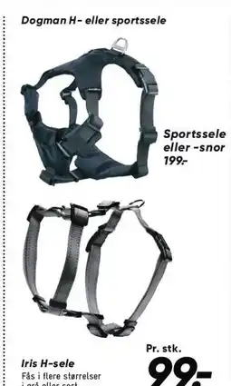 Bilka Dogman H- eller sportssele, Sportssele eller -snor eller Iris H-sele tilbud