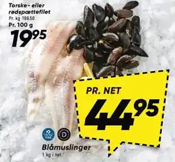 Bilka Torske- eller rødspættefilet eller Blåmusliner tilbud