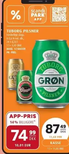 Scandinavian Park TUBORG PILSNER tilbud
