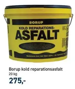 Johannes Fog Borup kold reparationsasfalt tilbud