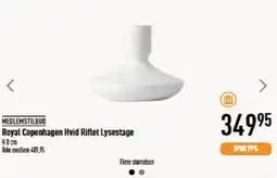 Imerco Royal Copenhagen Hvid Riflet Lysestage tilbud