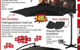 Harald Nyborg Hængeparasol med lys tilbud