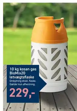 Johannes Fog 10 kg kosan gas BioMix20 letvægtsflaske tilbud