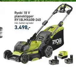 Johannes Fog Ryobi 18 V plæneklipper RY18LMX40B-240 tilbud