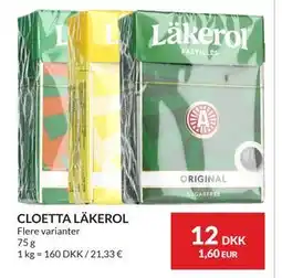 Nielsen's Discount CLOETTA LÄKEROL tilbud