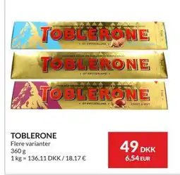 Nielsen's Discount TOBLERONE tilbud