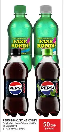Nielsen's Discount PEPSI MAX / FAXE KONDI tilbud