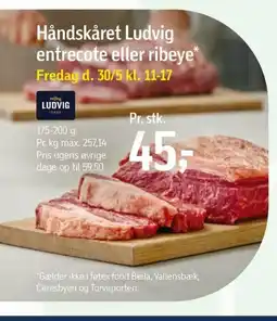 Føtex Håndskåret Ludvig entrecote eller ribeye* Fredag d. 30/5 kl. 11-17 tilbud