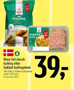 Føtex Rose hel dansk kylling eller hakket kyllingekød tilbud