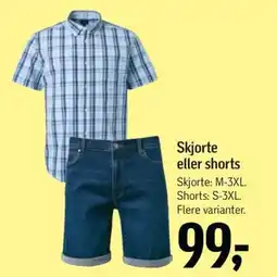 Føtex Skjorte eller shorts Skjorte: M-3XL. Shorts: S-3XL. Flere varianter. tilbud