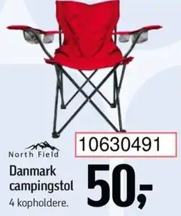 Føtex North Field Danmark campingstol 4 kopholdere. tilbud