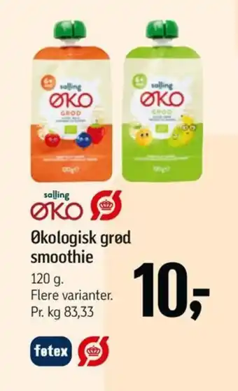 Føtex Økologisk grød smoothie tilbud