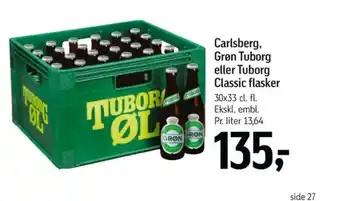 Føtex Carlsberg, Grøn Tuborg eller Tuborg Classic flasker tilbud