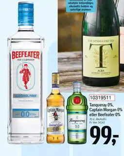 Føtex Tanqueray 0%, Captain Morgan 0% eller Beefeater 0% tilbud