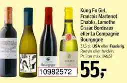 Føtex Kung Fu Girl, Francois Martenot Chablis, Lamothe Cissac Bordeaux eller La Compagnie tilbud