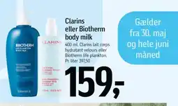 Føtex Clarins eller Biotherm body milk tilbud