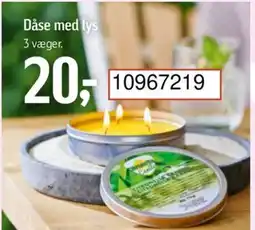 Føtex Dåse med lys 3 væger. tilbud