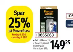 Føtex F.eks. iPhone 16/ iPhone 15 classic PanzerGlass tilbud