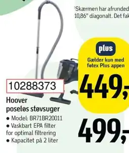 Føtex Hoover poseløs støvsuger tilbud