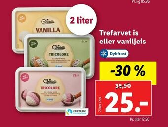 Let-Køb Trefarvet is eller vaniljeis tilbud