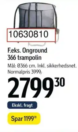 Føtex F.eks. Onground 366 trampolin tilbud
