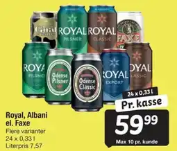 Fakta Tyskland Royal, Albani el. Faxe tilbud
